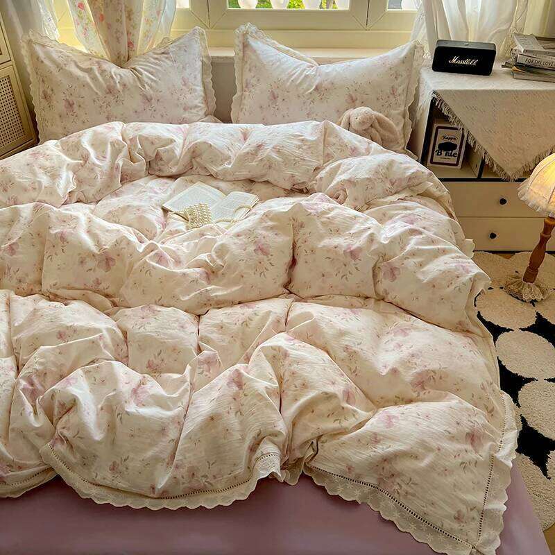 A 3-piece set of hollowed-out lace covers, bedding including 1 duvet cover +2 pillowcases without cores, comfortable H260311
