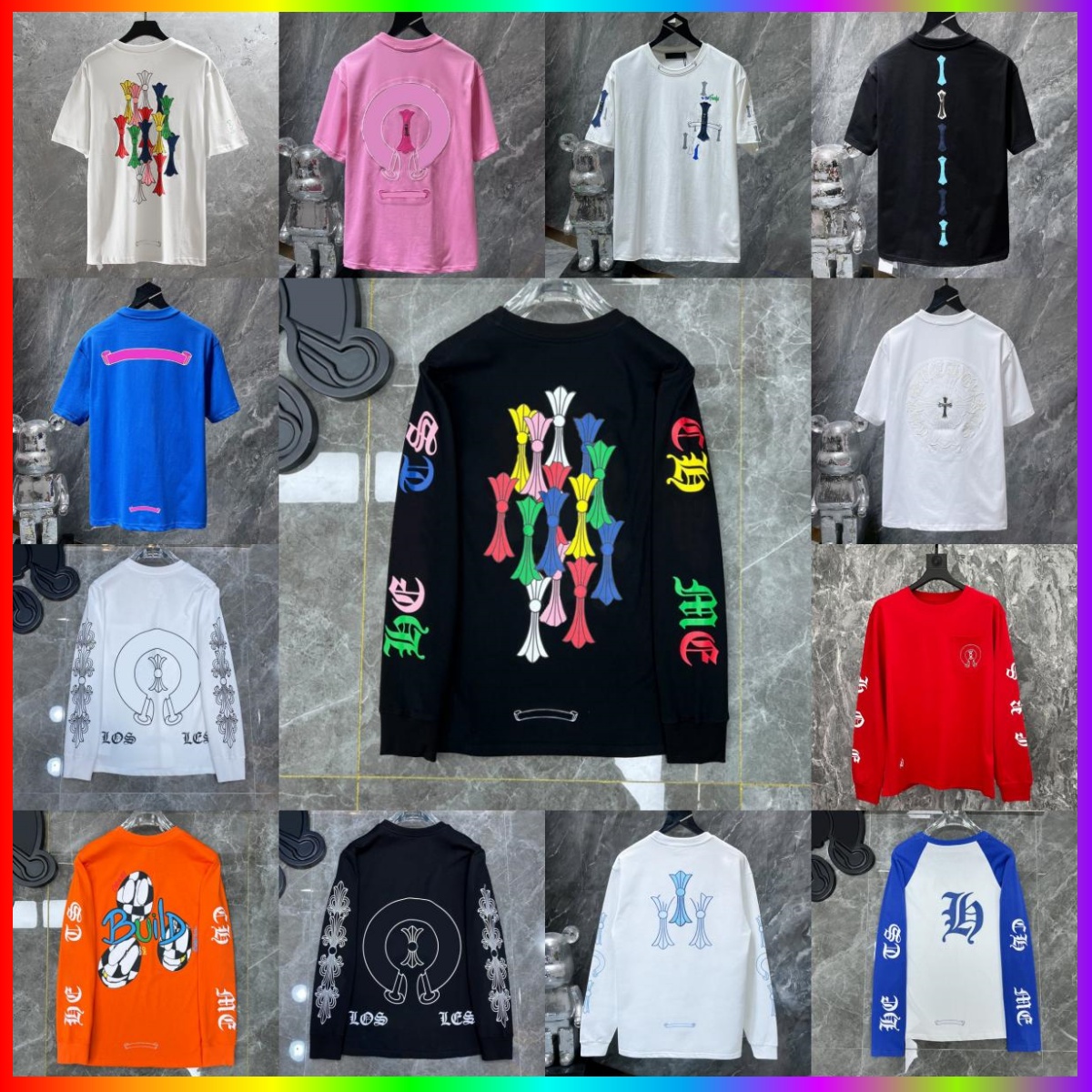 Chrome Hoodie Top Quality Mens Designer T Shirts Men Women Tshirts Hooded Cardigan Loose Man Long Sleeve Tops High Street Styles Breathable T-shirts