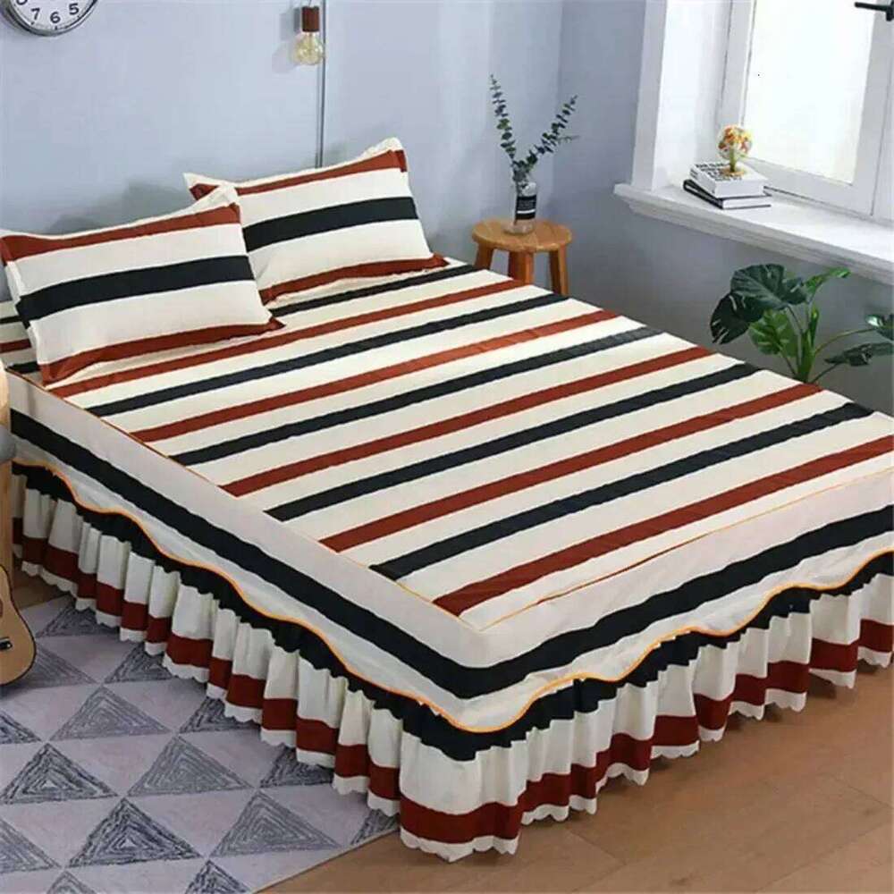 Skirt Cotton Bedspread Set Embroidery Bed Dress Pillow Cases 3 Pieces/Set For King/Queen Double 1.5/1.8/2M Sheet Cover 3PCS H260311