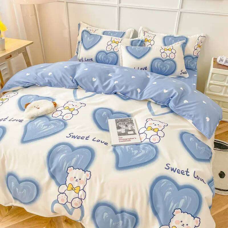 Strawberry Bedding Double Soft 3/4pcs Bed Sheet Set Duvet Cover Queen King Size Comforter Sets Home For Child H260311