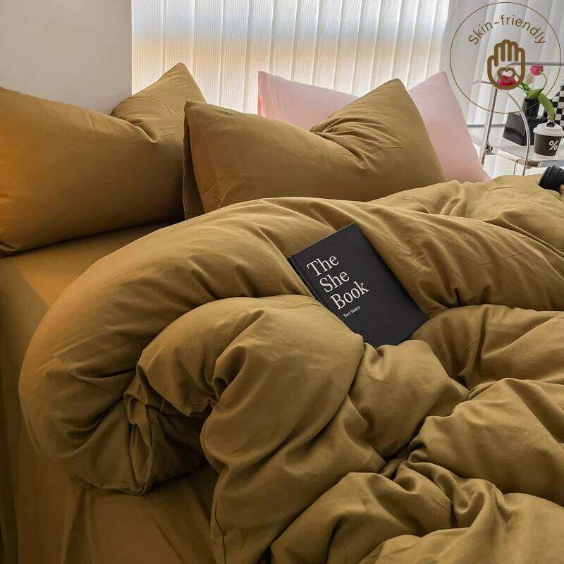 Cozy Bedding Set 3Pcs,1 Duvet Cover with Zipper Closure,2 Pillowcases,Solid Color,Super Soft, Machine Washable, Colorfast H260311