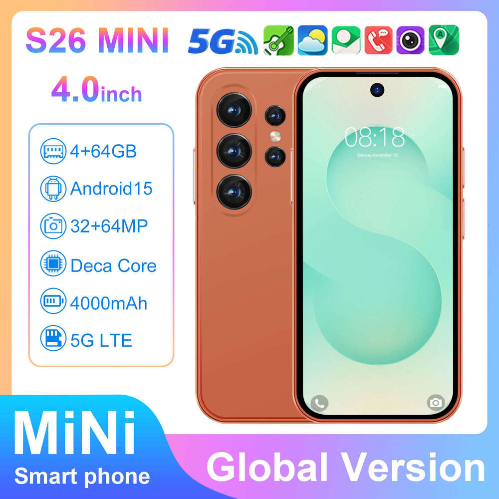 Famous brand cross-border S26 Mini 4+64G Android 4-inch smartphone, source manufacturer can send on behalf CKS