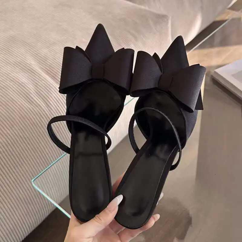 Fashion Butterfly-Knot Ladies Heels Sandals Shoes Female Pointed Toe Footwear Elegant Women Heeled Sandals Shoes Big Size 43 K260311