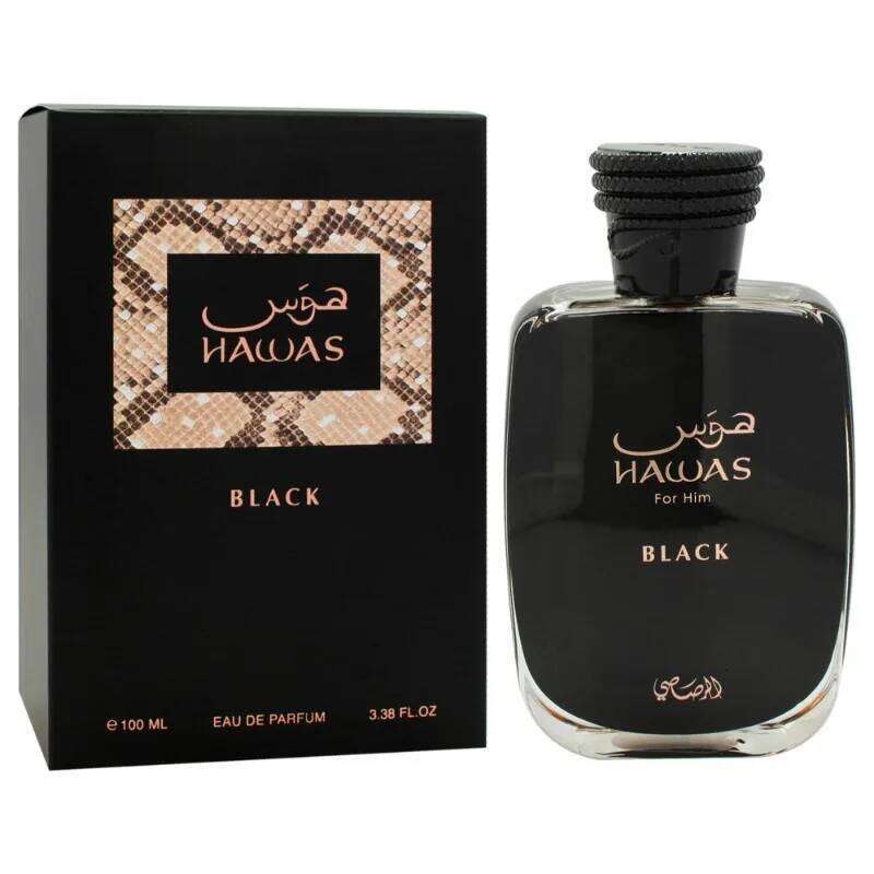 Rasasi Hawas Black Perfume for Men - 3.38 Oz EDP Spray Parfum Pour Femme Z260311