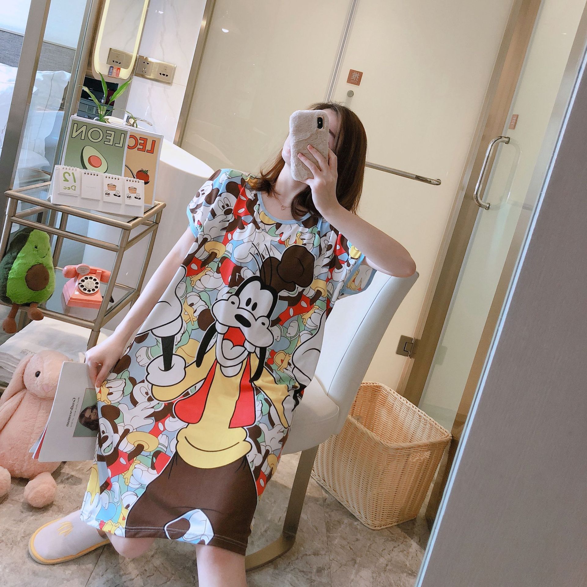 B1468-Chic Dorm-Friendly Cotton Blend Pyjamas for Girls: Comfortably Cozy Bedtime Ensemble