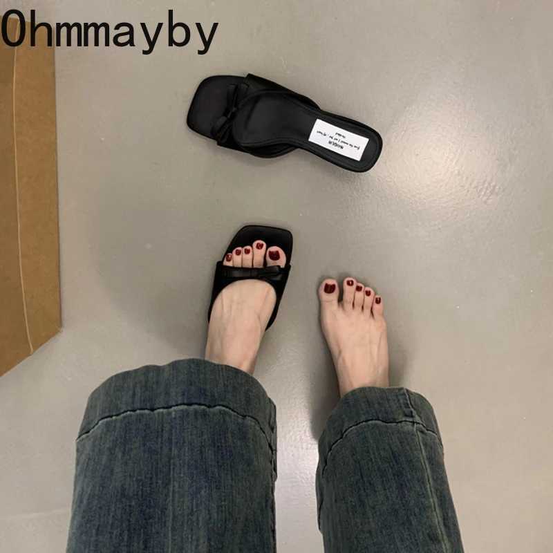 Street Style Open Toe Women Shoes Fashion Summer Thick Heel Shoes Ladies Elegant Party Dress Slides Shoes K260311