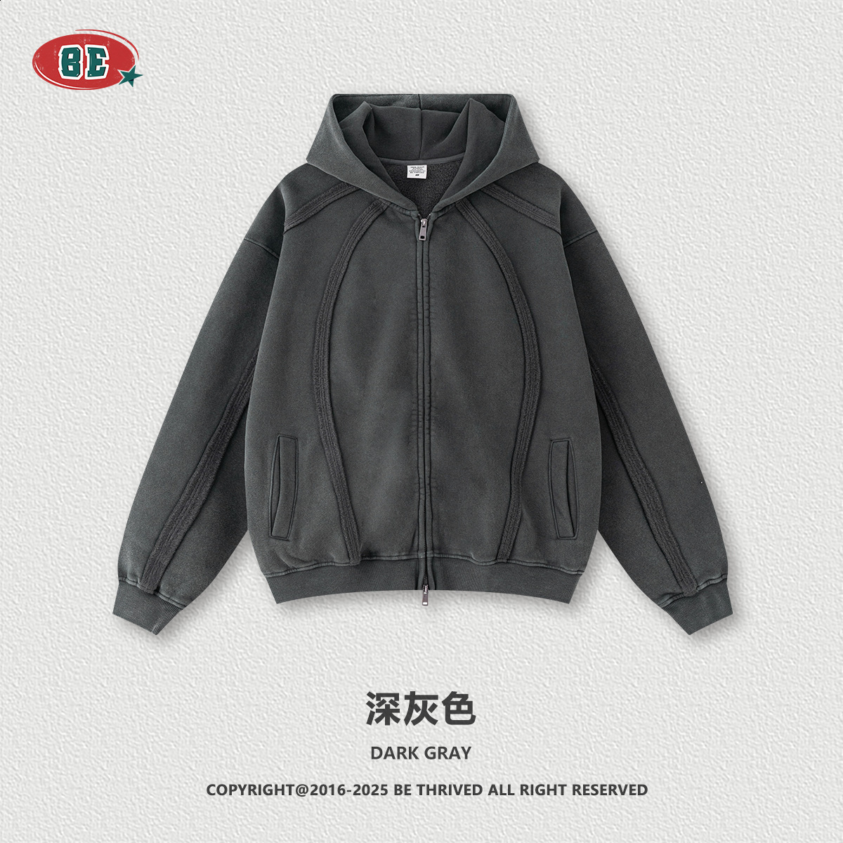 BE Mens Clothing 2025 Autumn American Style Trendy Brand Fleece Snowflake Zipper Sweatshirt Straight-Leg Pants Set for Men 250227