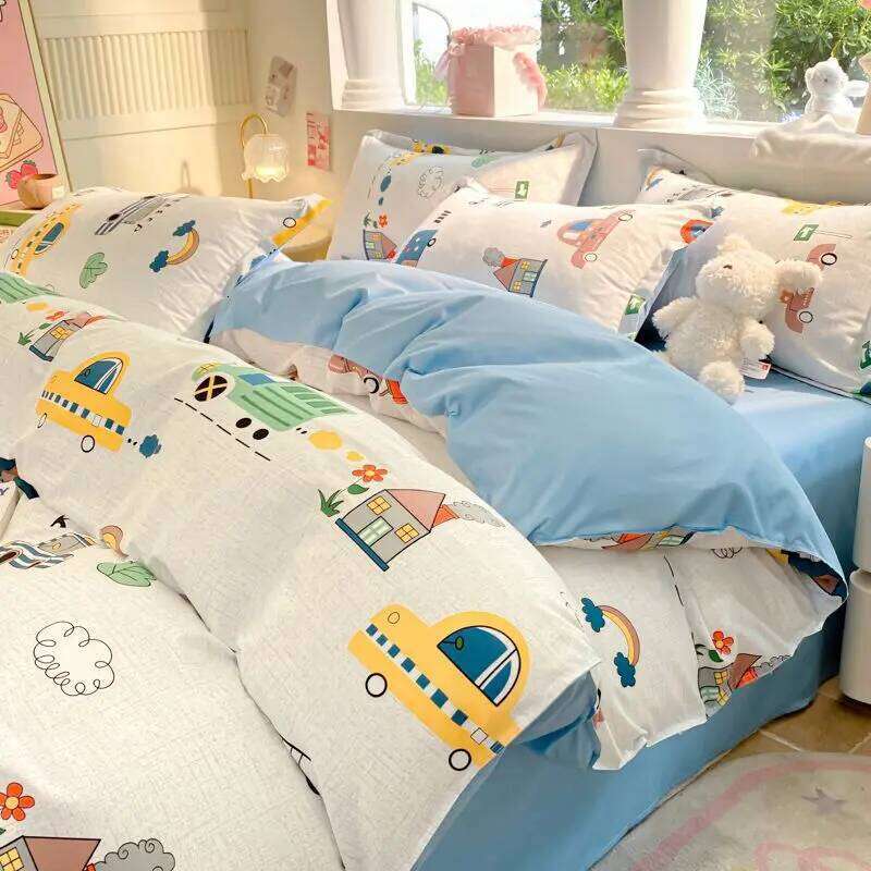 Cute Cartoon Bedding Set Kids Adult Favorite Duvet Cover Pillowcase Sheet Single Full Size Queen Girls Boys Bed Linens H260311