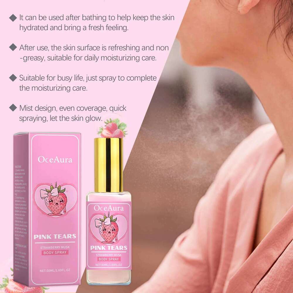 OceanAura Strawberry Musk Body Mist - Refreshing Moisturizing Nourishing Fragrance Spray Z260311