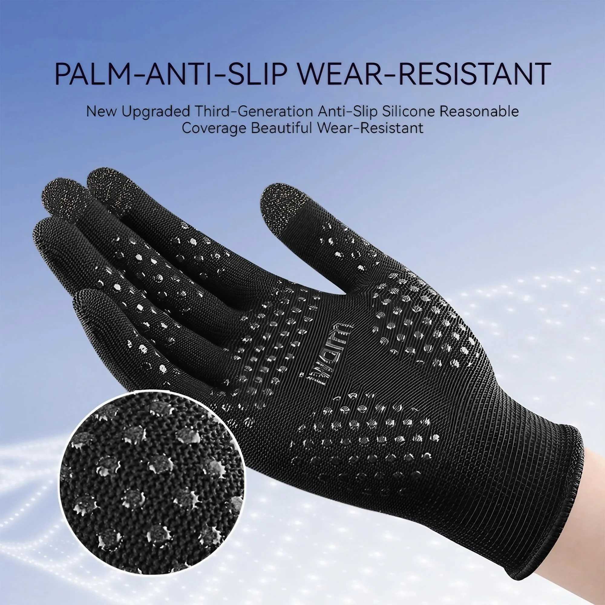 Summer Men Women UV Protection Driving Non Slip Touch Screen Thin Breathable Wear Resistant Cycling Gloves M260311