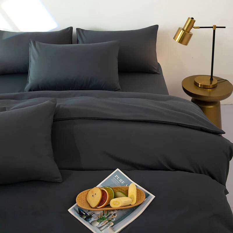 Bonenjoy Bedding Solid Color Sheet Brushed Bedclothes Single/Double/Queen Size Bed Linen Home Quilt Cover Set H260311