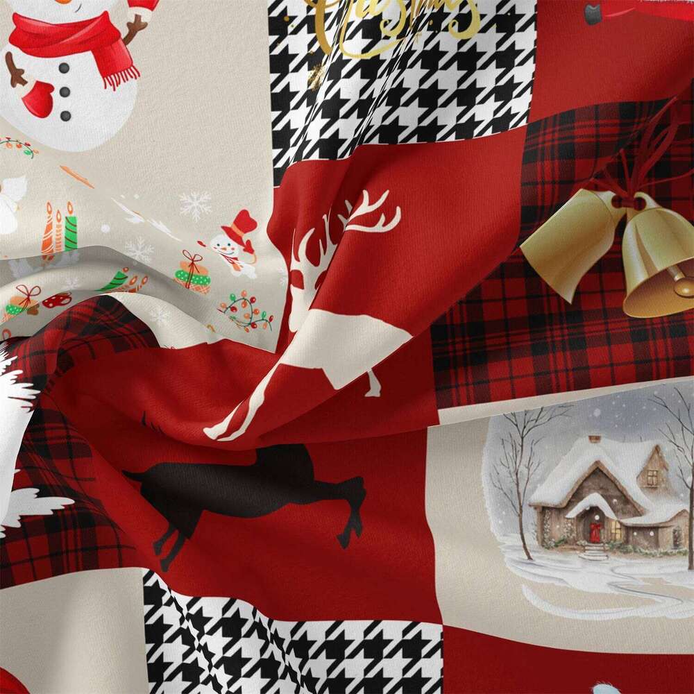 3pcs Reindeer Red Black Plaid Duvet Houndstooth Patterns - All-Season Bedding For Holiday Decor & Christmas Gift H260311 - view 5