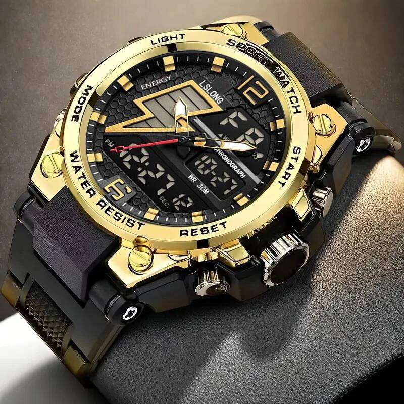 2025 New Model Men's and Women's Trendy Fashion High-Value Lightning Night Light Display Chronograph Dual Calendar + Alarm Outdoor Sports Wa