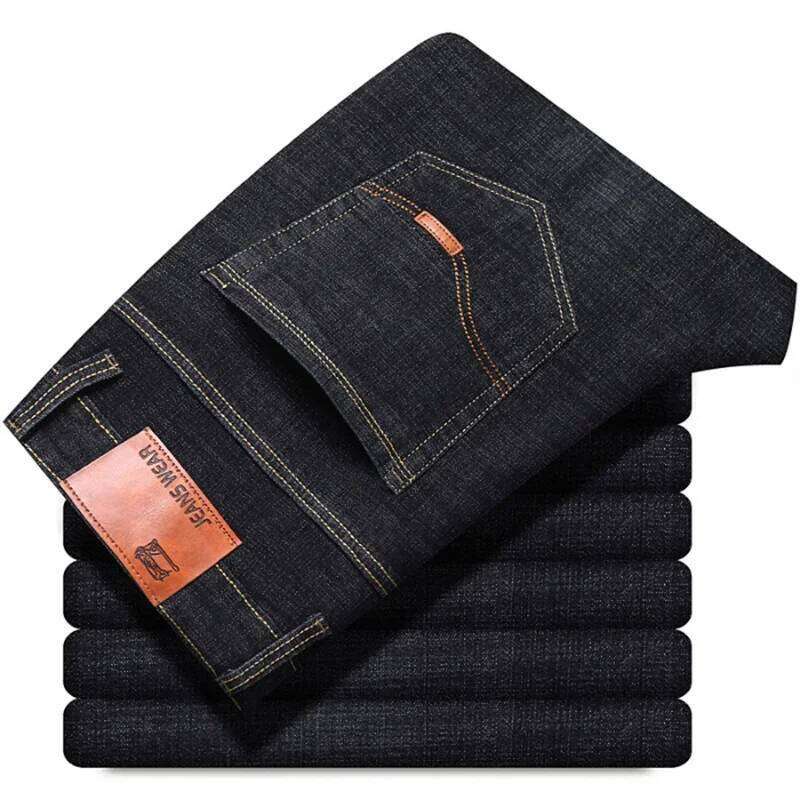 2025 New Spring Fashion Men's Jeans Business Casual Stretch Straight Denim Trousers Classic All Match Male Brand trousers Clothi Z260225