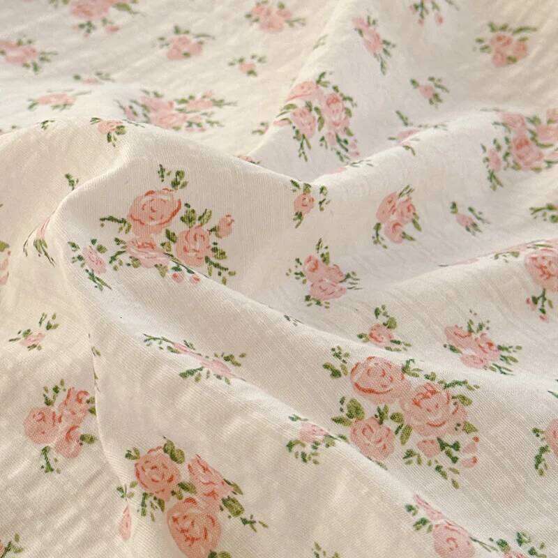 A-Class Double-Layer Yarn Floral Bedding Set Bubble Cotton Skin Friendly Summer Duvet Cover Sets Ins Soft Bed Linens for Home H260311
