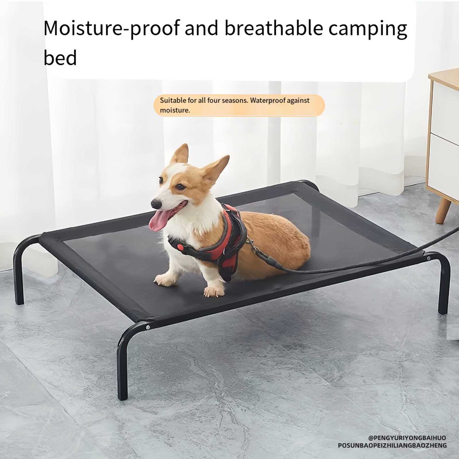 Outdoor dog house with roof Rattan dog bed with waterproof pad small and medium-sized dog bed X250412