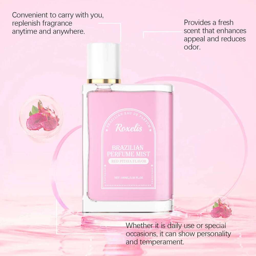 Roxelis 100ml Brazilian Style Light Fragrance Red Pitaya Jasmine Scent Fresh Long Lasting Aroma Dating Flirting Perfume Z260311