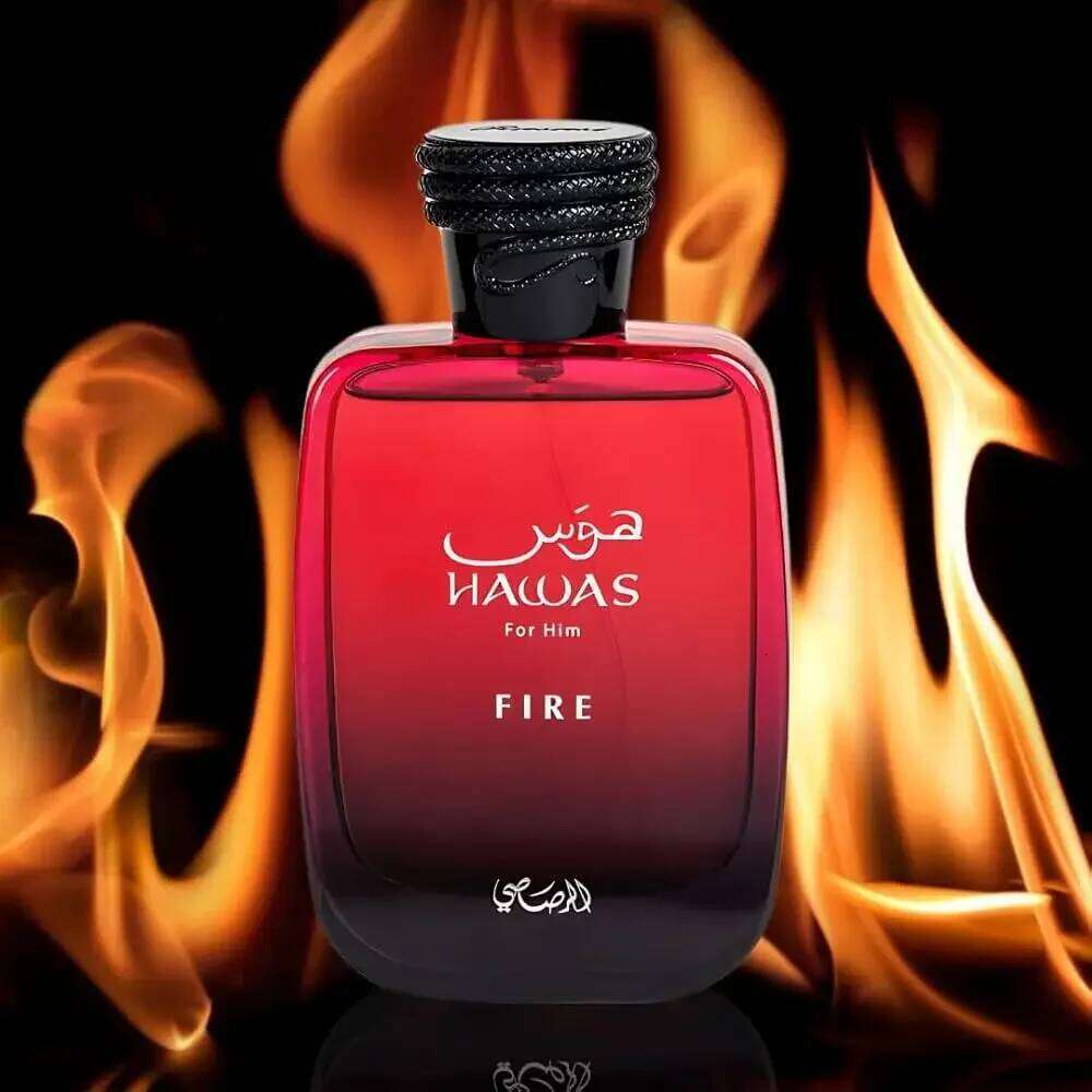 Rasasi Hawas Fire EDP 3.4oz Spicy Amber Long Lasting Cologne, Ideal Gift for Christmas & Thanksgiving Z260311