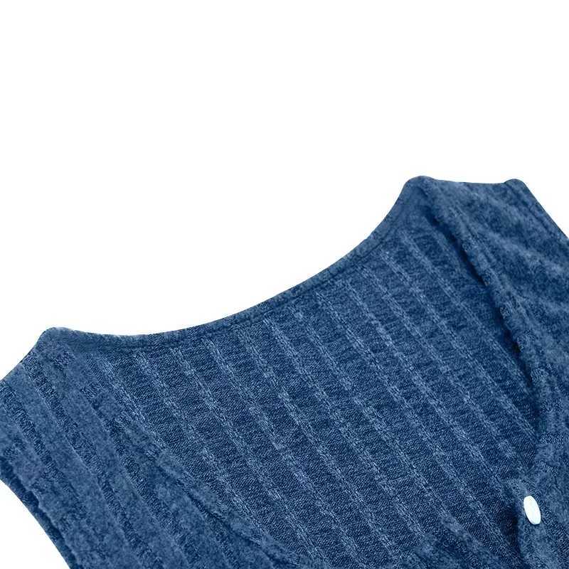 Female Dress Off-The-Shoulder Button-Down Round Neck Solid Color Fashion Casual Sleeveless Elegant Chic Short Party Dress M260311