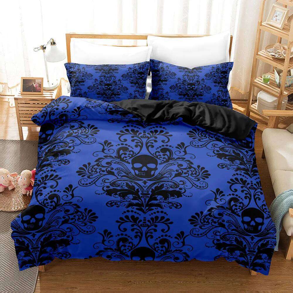 Gothic Style Skull Bedding Sets For Adults Bed Supplies Duvet Cover Set With Pillowcases No Filling Birthday Gifts H260311