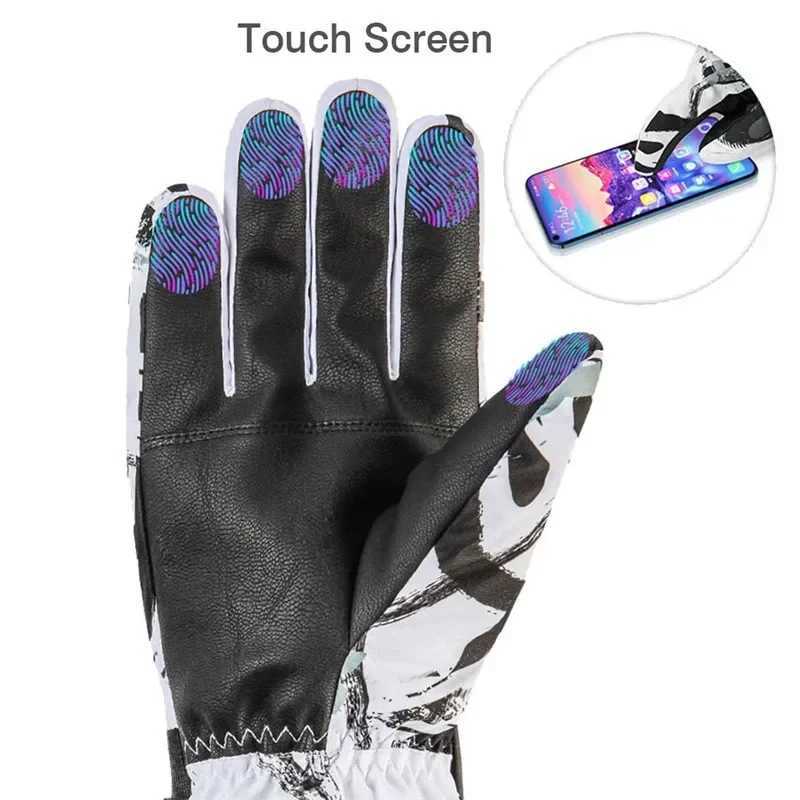 Ski Gloves Women Men Ultralight Waterproof Touch Screen Winter Thick Warm Snowboard Gloves Outdoor Mountain Biking Snow Gloves M260311