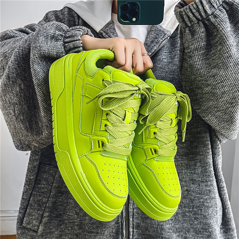 Men's Shoes Autumn Trendy Brand High-end Versatile Casual Yellow Sneakers Stylish Street Sports Thick-soled Height-increasing Loafers