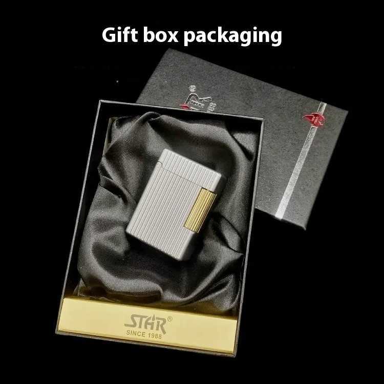 New ST30 Vertical Pearl Chrome Oil Lighter Stylish Side Sliding Cigarette Lighter Classic Series Style Mens Gift N260311