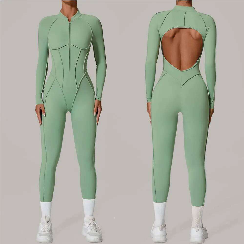 Yoga Suit Gym Set Training Sportswear Fitness Long Sleeved Sports Jumpsuit Women Push Up Female Workout Clothes Bodysuits 26H0311