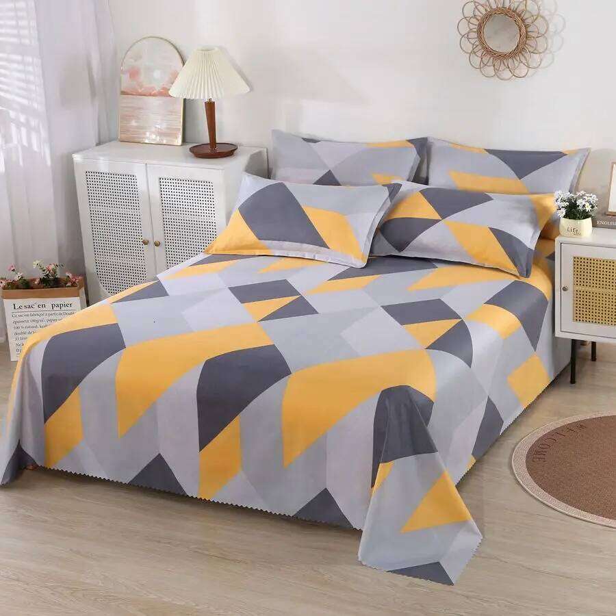 3pcs/Set Lot Home Textile with Pillowcases Cotton Material Lovers Room Bedding Flat Bed Sheet Set H260311