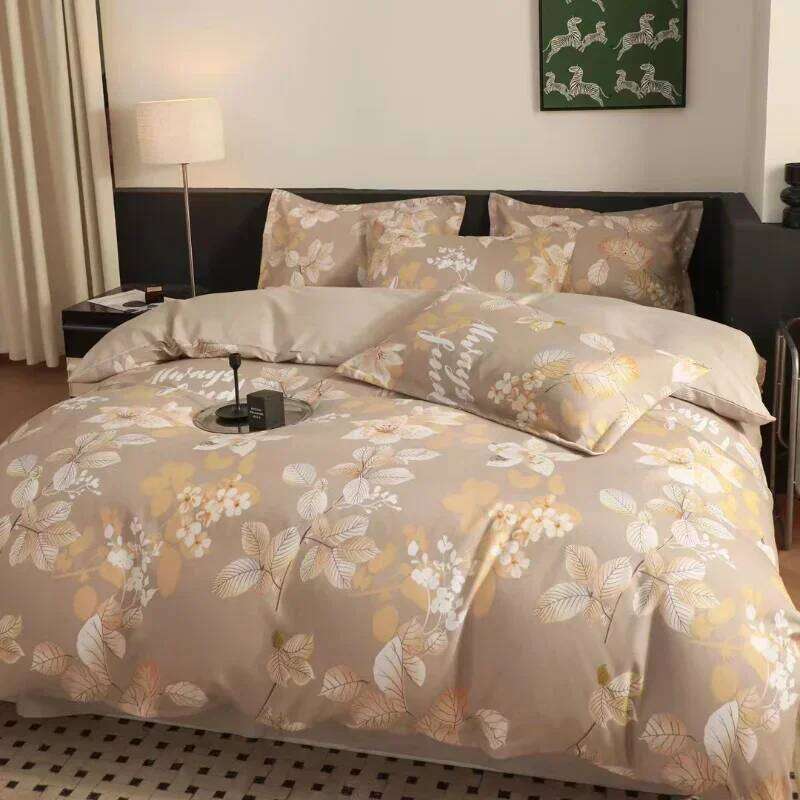 Beddings Sets New Four-piece Skin-friendly Long-staple Cotton Single Double Bedsheets Set with Pillows Case Bed Linen H260311
