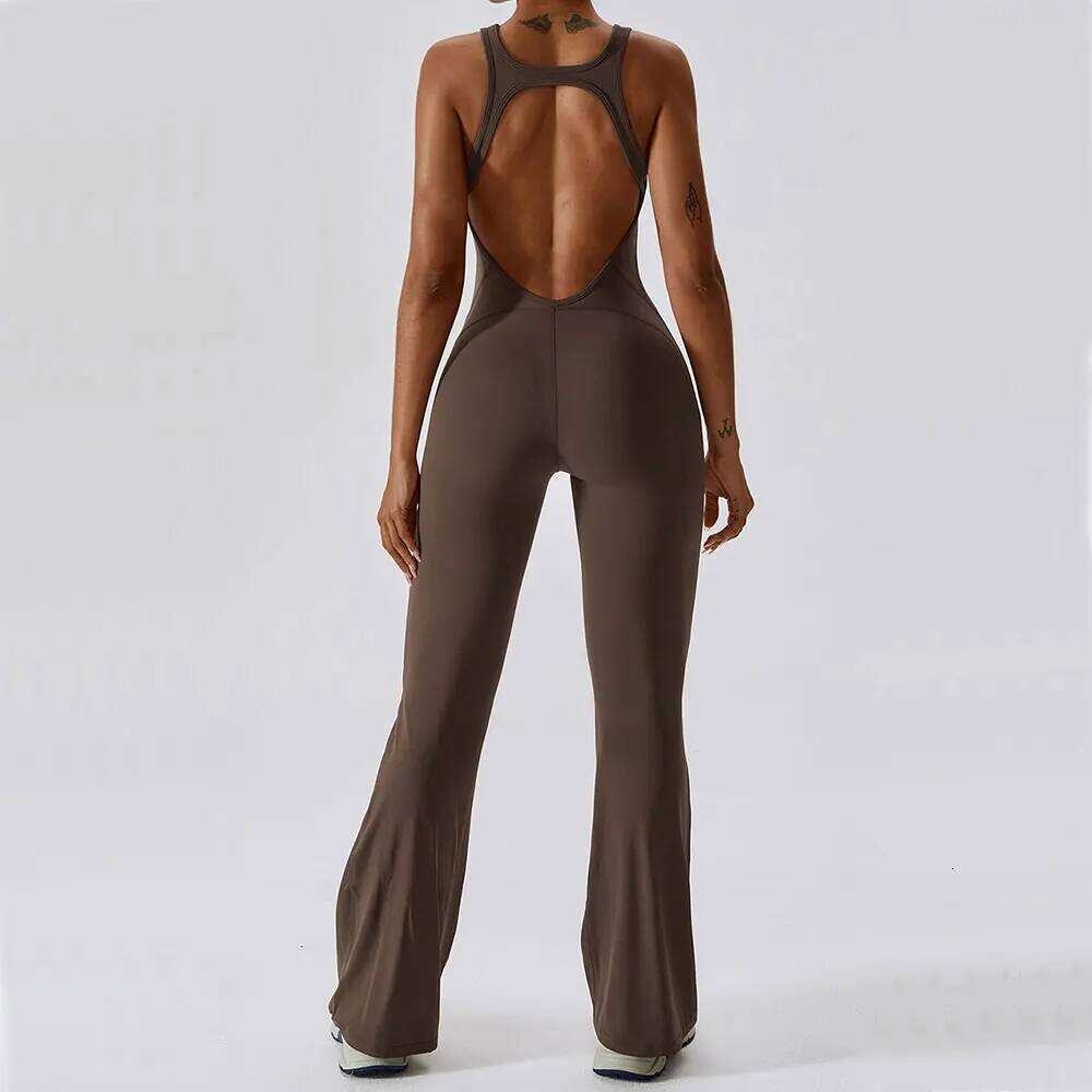 Solid Yoga Jumpsuit One Piece Outfit Fitness Bodysuit Workout Clothes for Sportwear Women Buttock lifting Set Activewear 26H0311