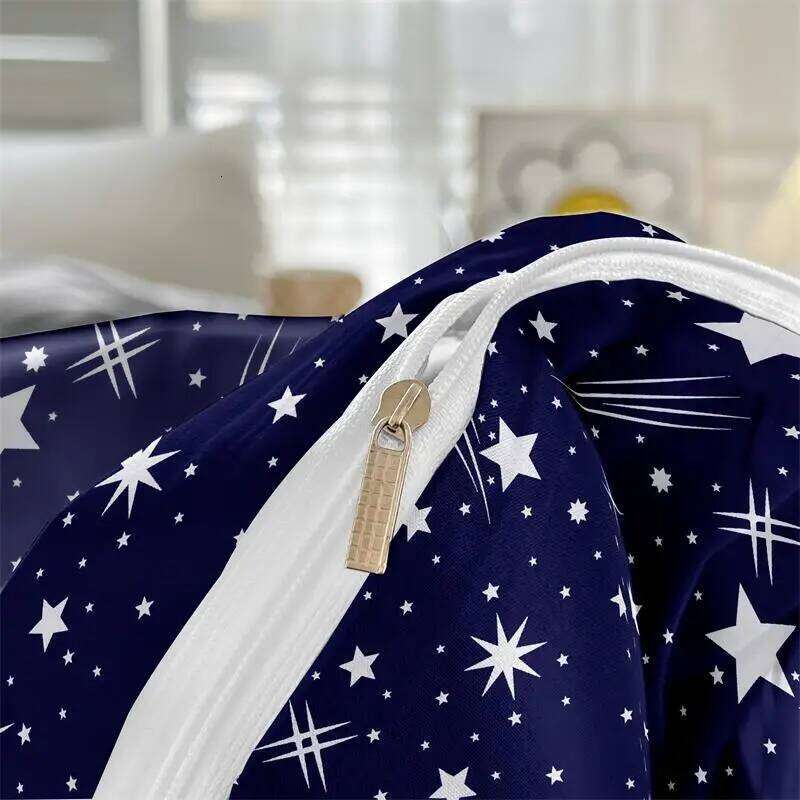 3pcs starry sky Brushed Bedding Queen Size Set Skin Friendly Breathable Simple Duvet Cover Pillowcase H260311