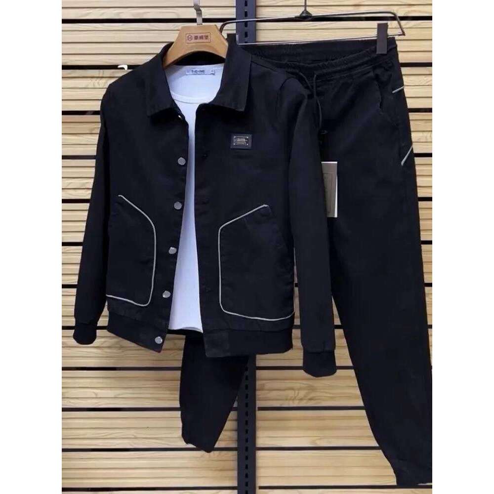 Spring New Men's Slim and Versatile Casual Fashion Korean Sports Two-Piece Suit set men tracksuit 26H0311