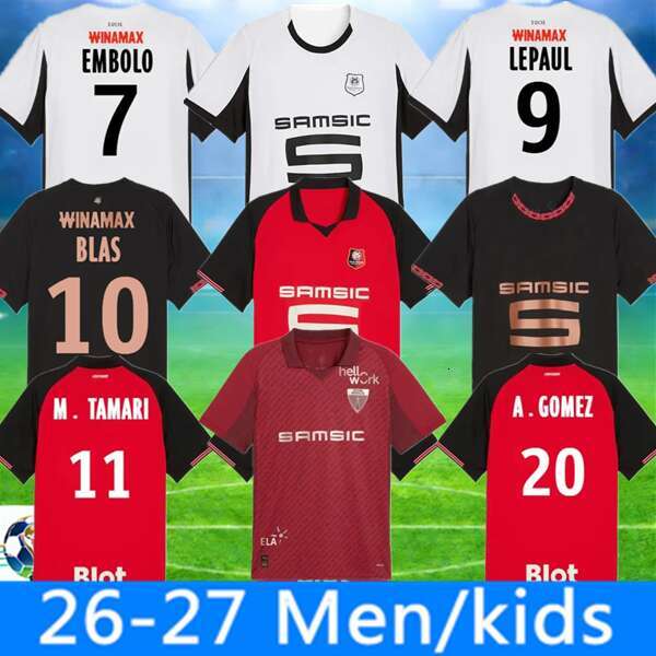 25 26 Stade Rennais Soccer Jerseys GOUIRI Player Version Rennes TERRIER BOURIGEAUD KAMALDEEN KALIMUENDO HOME 2025 2026 DOKU Football Shirt Men