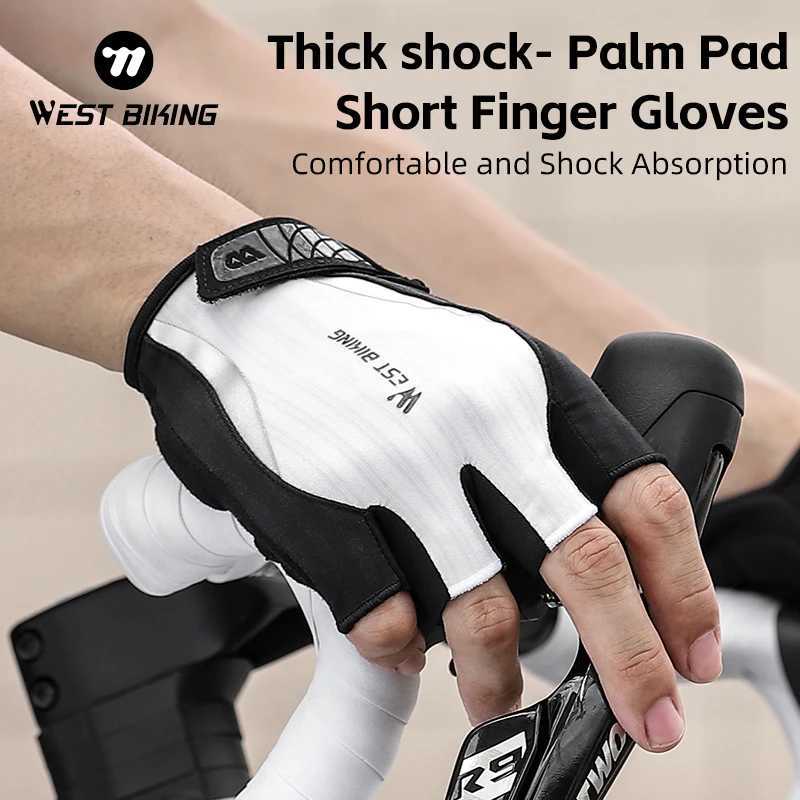 WEST BIKING Summer Half Finger Bike Gloves Breathable Sports Cycling Gloves Anti-slip Shock Absorption Palm Pads Bicycle Gloves M260311