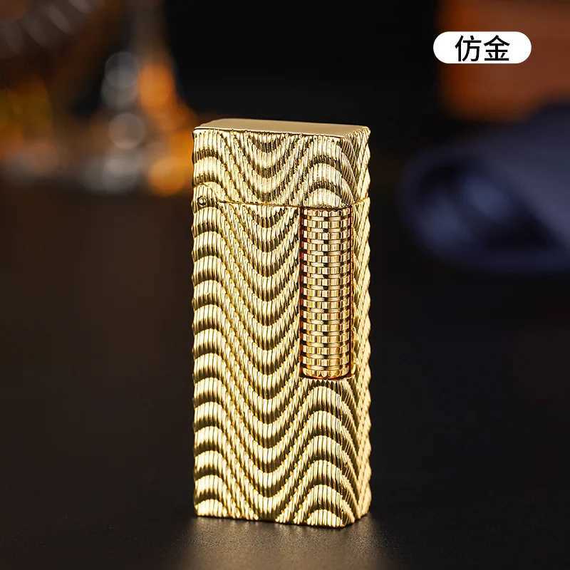 New Classic Fashion Grinding Wheel Lighter Exquisite Carving Technology Retro Open Flame Personalized Creative Mens Lighter N260311