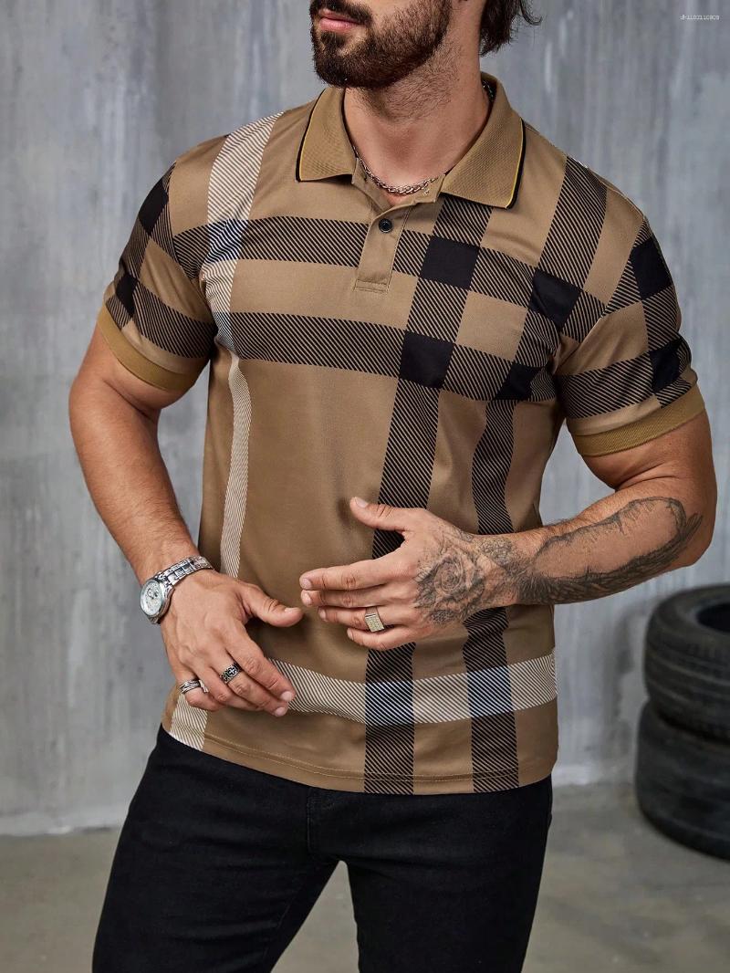 Men's Polos The Short-sleeved POLO Shirt For Summer Features A Casual And Fashionable 3D Striped Pattern Print