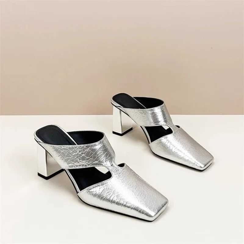 Casual Women Sandals Fashion Pointed Toe Shallow High Heel Ladies Mules Shoes Large Size Summer Stiletto Party Dress Sandalias K260311