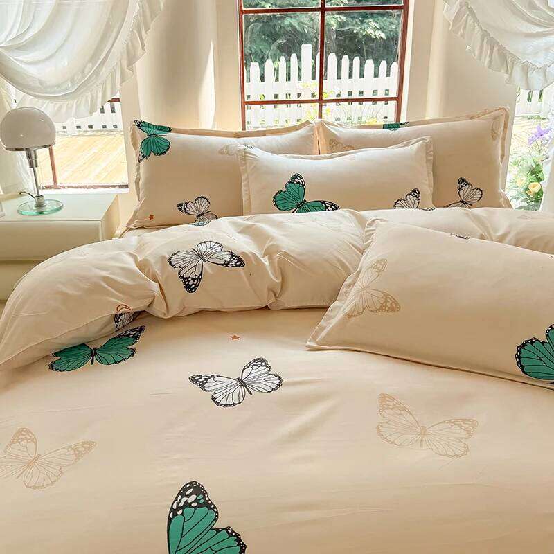 3pcs Brushed Bedding Pillowcase Set Skin Friendly Breathable Duvet Cover Pillowcases -DWFY H260311
