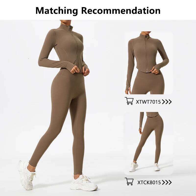 Hearuisavy Ultra-Soft Fabrics 2Pcs Long Sleeve Gym Set Quick-Dry Yoga Clothes Workout Leggings Suit Sports s Women 26H0311