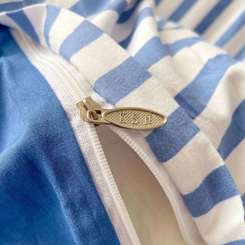 Pink Stripe Bedding Duvet with Pillowcase bed sheet Full Size Linen Quilt Cover Set Queen/King Double Single Bed H260311