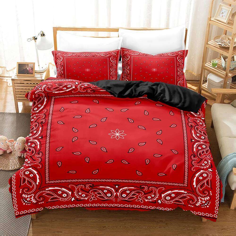 Paisley Mandala Black Duvet Cover Bohemian Style Double Adults Queen King Size Bedding Set With Pillowcase For Bedroom H260311