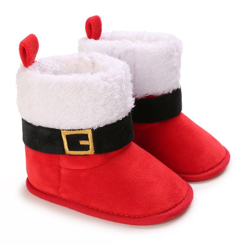 New year Christmas Newborn Baby Shoes Boys Girls Toddler First Walkers Soft Bottom Kidszworld Infant Flats Warm Snow Boots 0-18 Months K003