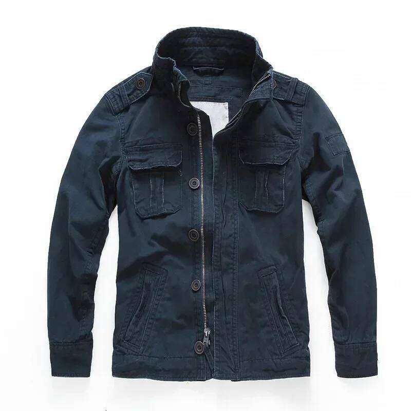 Men's M65 Denim Retro Cargo Jacket Outdoor Multi-Pocket Camo Top Casual Fashion Hiking Coat Field Uniform 26H0311