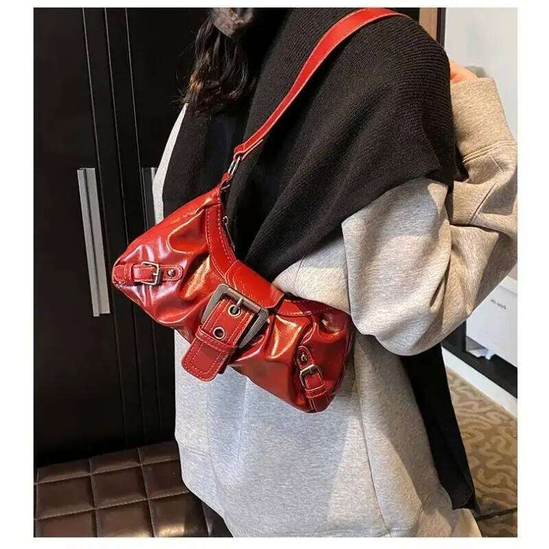 Hot Selling Maillard-Style Retro Style Small Spicy Girls Y2K Vintage Leather Shoulder Underarm Bag Commuter Handbag XJ260311