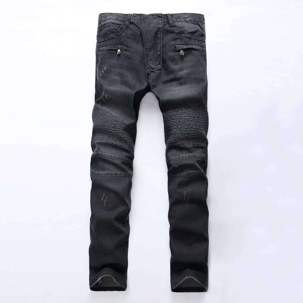 Jeans Men Long Pants Denim Pant High Waist Simple Zipper Splice Casual Regular Slim Fit Straight Trousers Autumn Winter Z260225