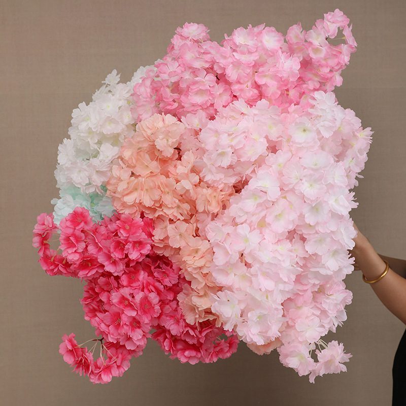 86cm/33.86in Artificial Lush Cherry Blossoms Home Wedding Office Party Living Room Decor Birthday Silk Flowers Easter Spring Bouquets Floral Cent