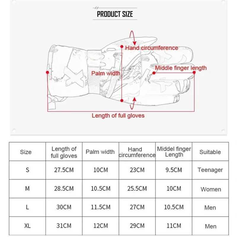Ski Gloves Women Men Ultralight Waterproof Touch Screen Winter Thick Warm Snowboard Gloves Outdoor Mountain Biking Snow Gloves M260311