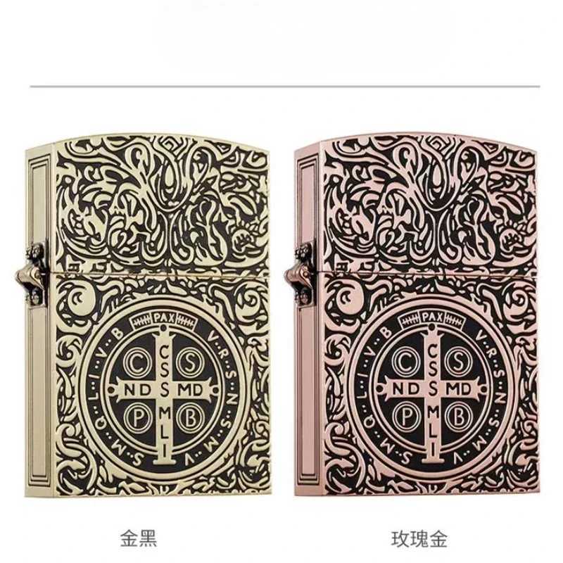 Personality Constantine Extra Large Copper Kerosene Lighter Heavy Armor Extra Large Lighters Smoking Accessories Gadgets N260311