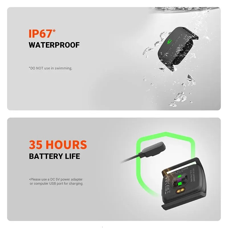 COOSPO HW9 Armband Heart Rate Monitor with HR Zones/Calories HRM Sensor for Fitness Cycling BLE50 ANT for PelotonZwiftWahoo 260302 - view 6